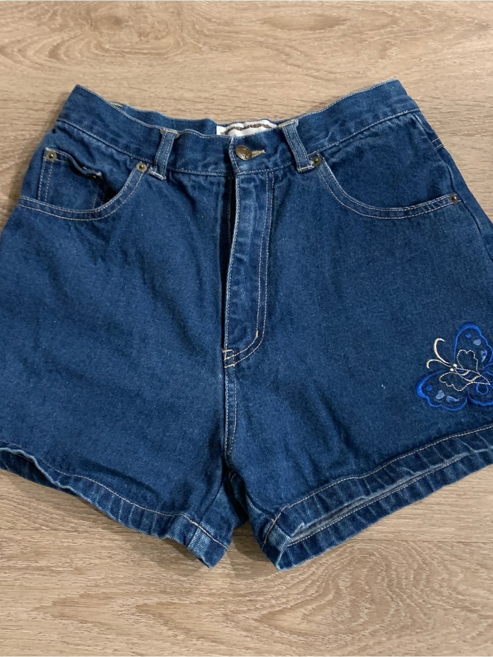 Vintage Juke Box Butterfly Denim Shorts Size 9/10